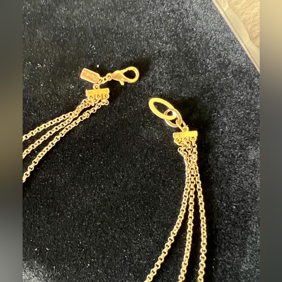 Beautiful 3 Strand Layered Necklace Brown Beading & Antique Brass Tone Chain - Picture 5 of 5